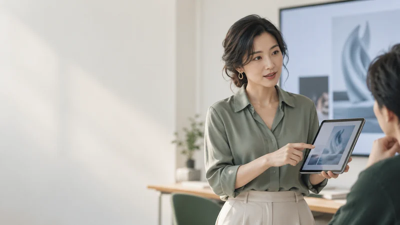 AI示意：教师与学习者交流